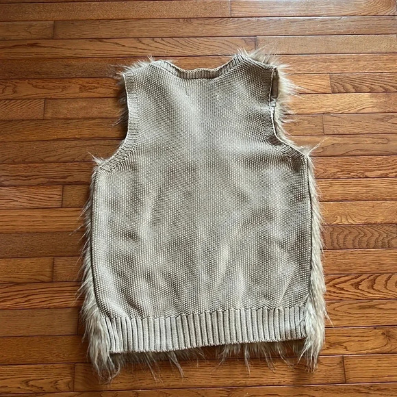 Debby Collection Faur Long Hair Animal Fur size XL Vest back sweater polyester - Picture 7 of 8